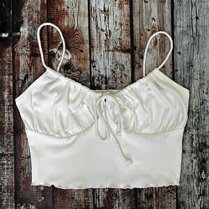 Cropped White Women's Tank Top